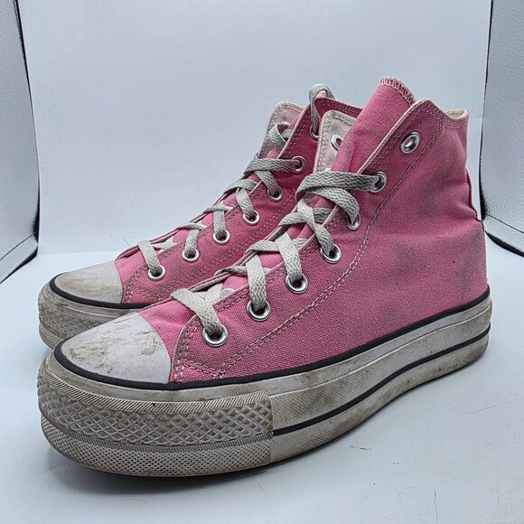Converse All Star Womens Size 9 Pink High Top Sneakers Casual Shoes Bright - Picture 4 of 13